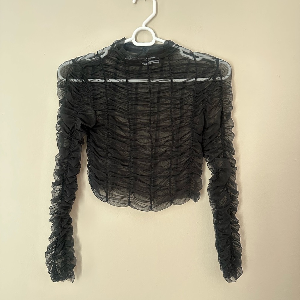 Urban Outfitters sheer ruched crop top